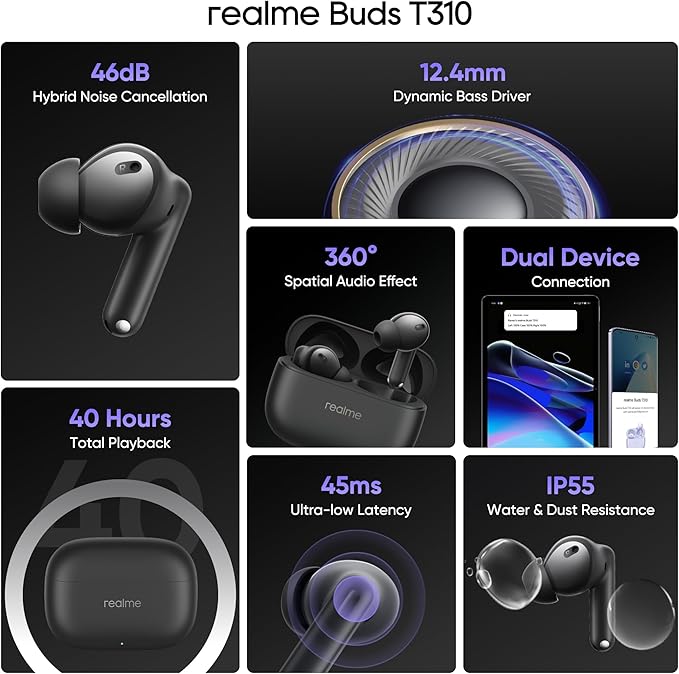 GOBOULT Z40 True Wireless in Ear Earbuds with 60H Playtime, Zen™ ENC Mic, Low Latency Gaming, Type-C Fast Charging, Made in India, 10mm Rich Bass Drivers, IPX5, Ear Buds TWS (Blue)