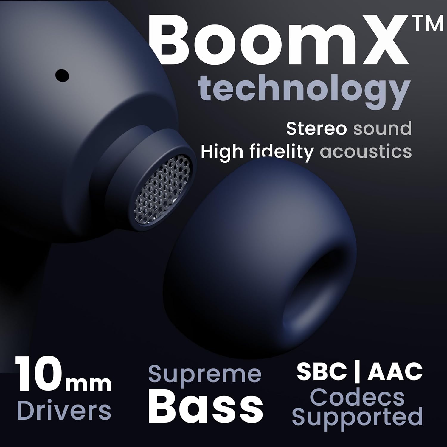 GOBOULT Z40 True Wireless in Ear Earbuds with 60H Playtime, Zen™ ENC Mic, Low Latency Gaming, Type-C Fast Charging, Made in India, 10mm Rich Bass Drivers, IPX5, Ear Buds TWS (Blue)