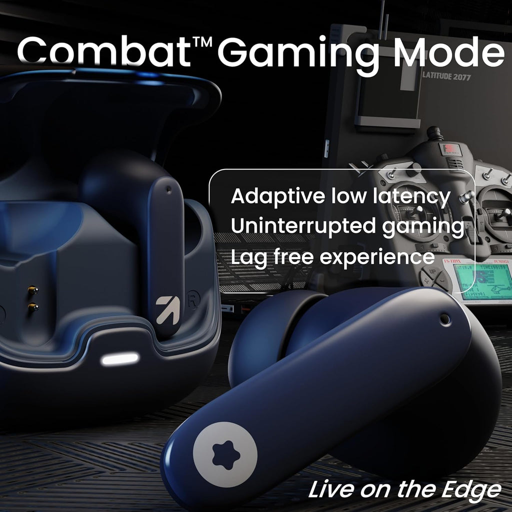 GOBOULT Z40 True Wireless in Ear Earbuds with 60H Playtime, Zen™ ENC Mic, Low Latency Gaming, Type-C Fast Charging, Made in India, 10mm Rich Bass Drivers, IPX5, Ear Buds TWS (Blue)