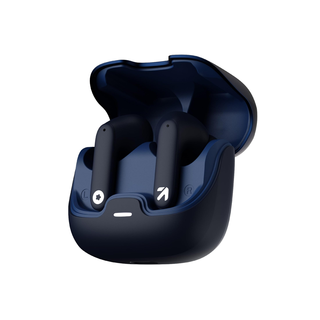 GOBOULT Z40 True Wireless in Ear Earbuds with 60H Playtime, Zen™ ENC Mic, Low Latency Gaming, Type-C Fast Charging, Made in India, 10mm Rich Bass Drivers, IPX5, Ear Buds TWS (Blue)