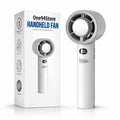 Portable Hand Fan | 1800mAh Rechargeable Battery | Digital Display | Touch Control | 3 Speed Modes with 150 speed dailing Button | Personal Cooling Fan for Home, Office & Travel - white